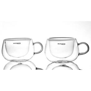 Conjunto 2 xícaras chá com alça 200ml parede dupla bugatti