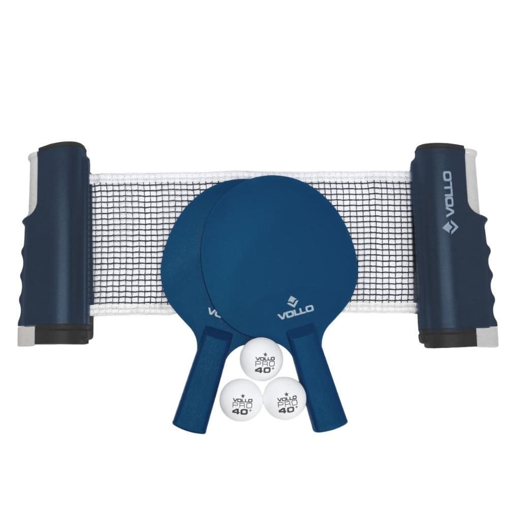 Kit de Tênis de Mesa Vollo 02 Raquetes 03 Bolinhas e Poste Retrátil