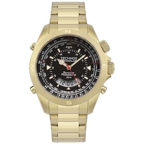 Relógio technos masculino skydiver anadigi dourado wt20565/4