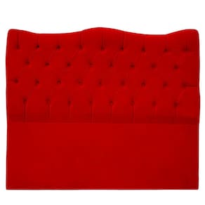 Cabeceira Casal 140cm Dunas Veludo Vermelho - Montanaris Decor