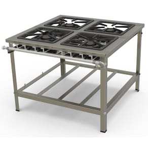 Fogão Progás Inox 4 Queimadores Duplos de Encosto PMDINOX-400F