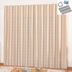 Cortina em jacquard degradê 2,00 x 1,70 trilho comum - avelã