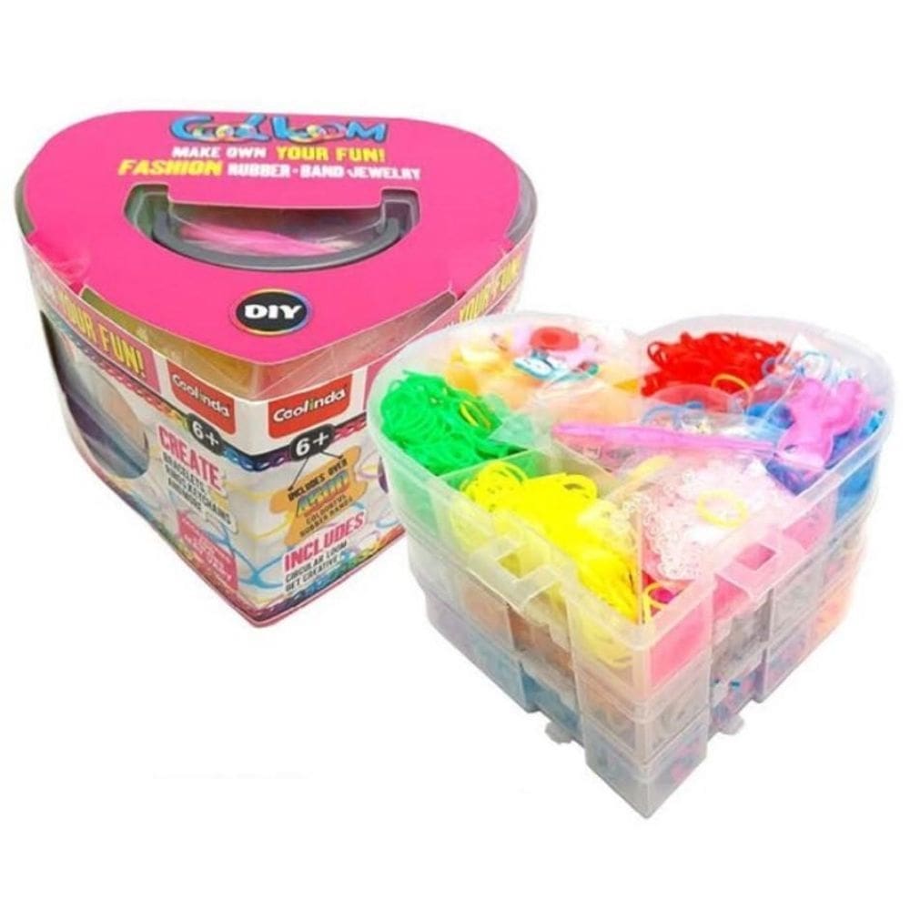 Kit Pulseira Infantil 4500 Peças Maleta Coração -Shiny Toys