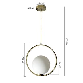 Lustre pendente bravalumi pérola daire globo e27 bivolt ouro