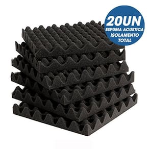 Kit com 20 paineis acusticos isolamento de som total 50x50x3