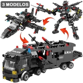550 peças blocos montar polícia / swat, mega caminhão, mega