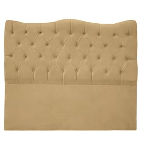 Cabeceira Solteiro 90cm Dunas Veludo Bege - Montanaris Decor