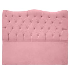 Cabeceira Casal 140cm Dunas Veludo Rosa Bebê - Montanaris Decor
