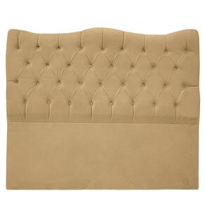Cabeceira Casal 140cm Dunas Veludo Bege - Montanaris Decor