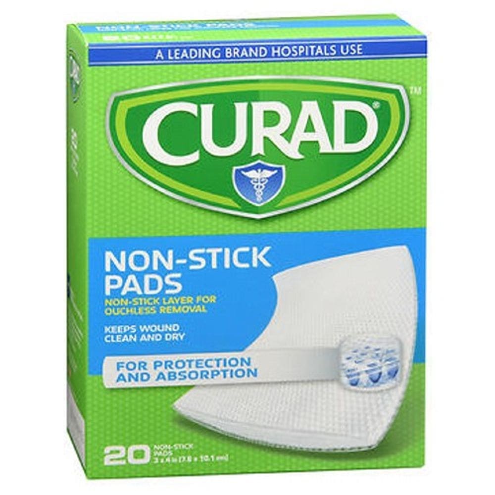 Almofadas antiaderente curadas Modelo não é: 27000, 3 polegadas X 4 Polegadas Almofadas Estéreis, 20 Cada por Cura