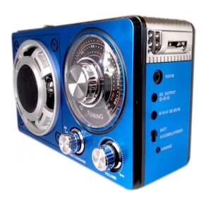 Rádio recarregável am/fm/usb/sd 10w bivolt grasep d-1605
