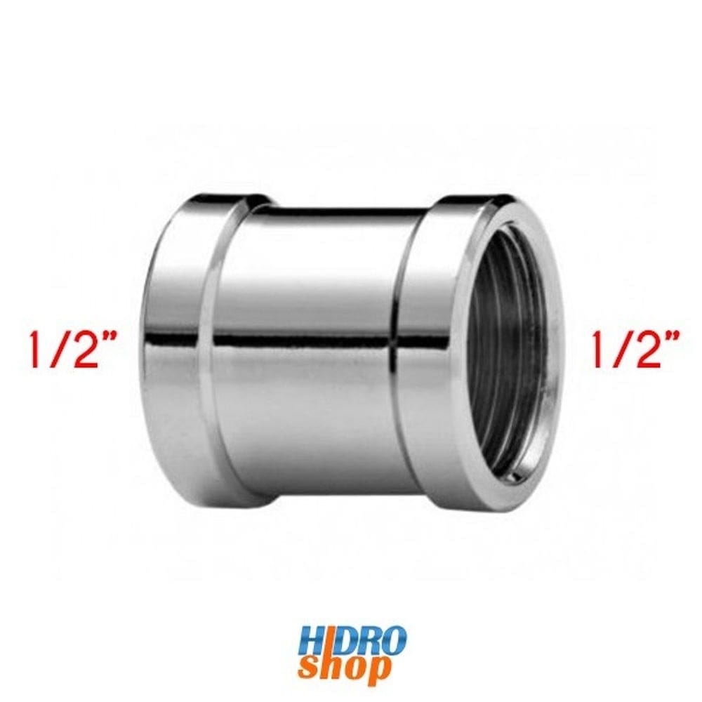 Luva 1/2” Rosca Rosca Cromada - 1000750