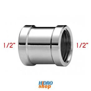 Luva 1/2" Rosca Rosca Cromada - 1000750