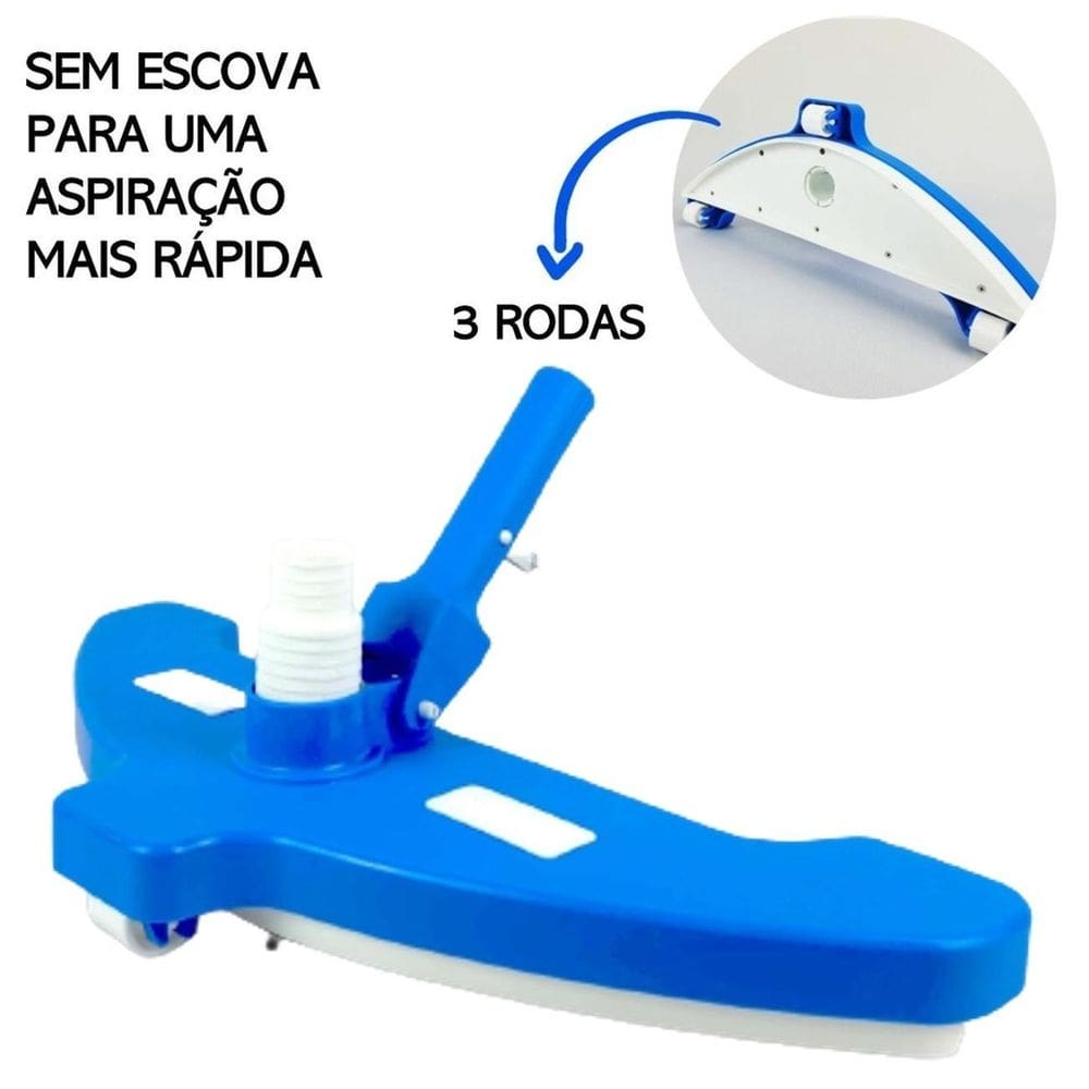 Aspirador de piscina jumbo 3 rodas sem escova 020 netuno