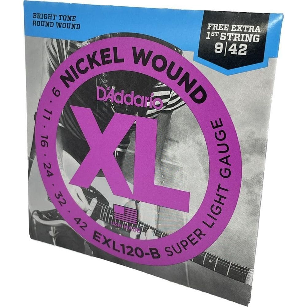 Encordoamento Guitarra 09-42 Exl120-B D`Addario Nickel Wound