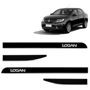 Jogo Friso Lateral Logan 2017 a 2023 Preto Nacre
