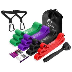 Mega kit 4 super bands alças mão e âncora porta elástico