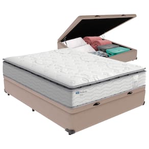 Cama Box Baú Casal e Colchão Molas Ensacadas Amsterdã Probel