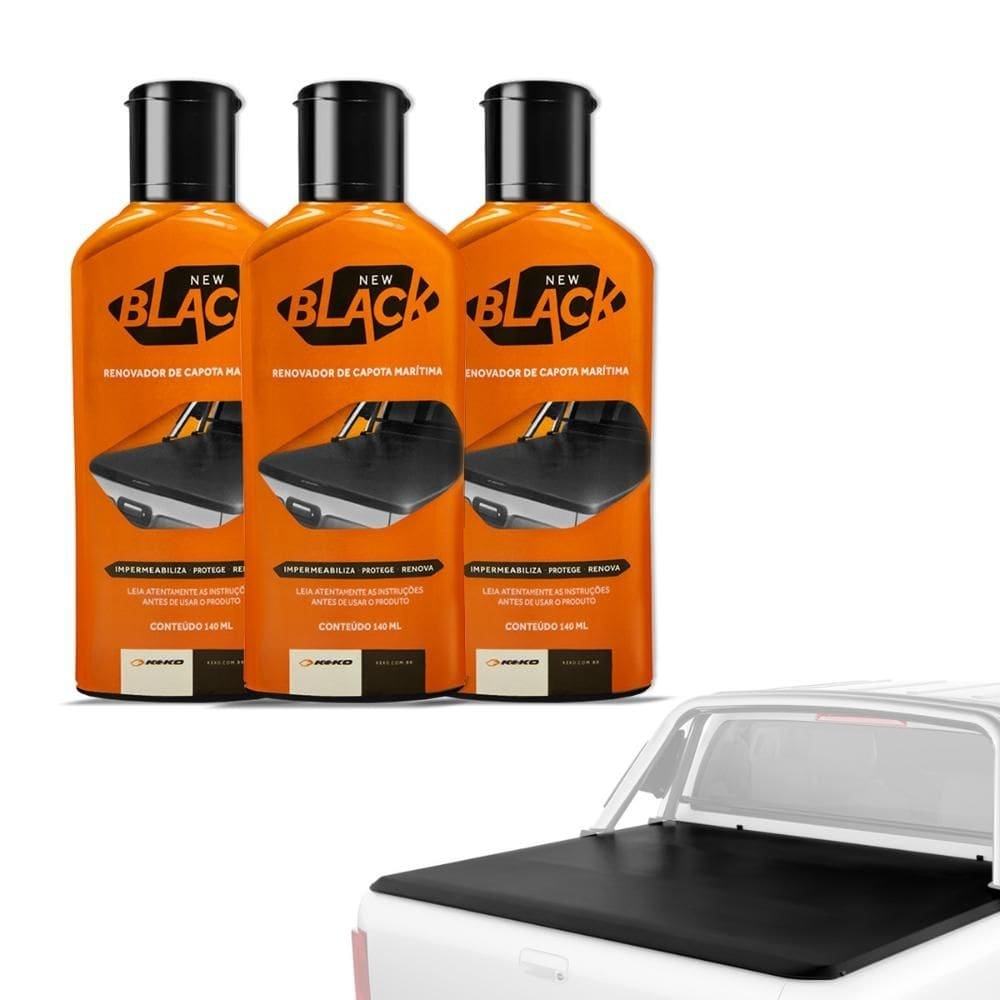 Kit 3 Renovador Capota Maritima Keko New Black 140ml