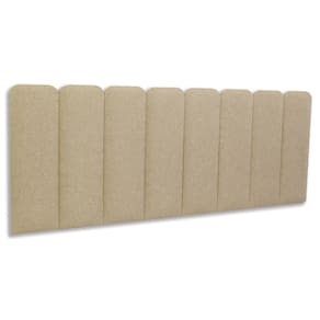 Cabeceira Queen Estofada Kit 8 Placas Arredondada - Linho Bege