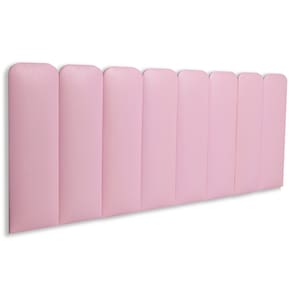 Cabeceira King Estofada Kit 10 Placas Arredondada - Courino Rosa