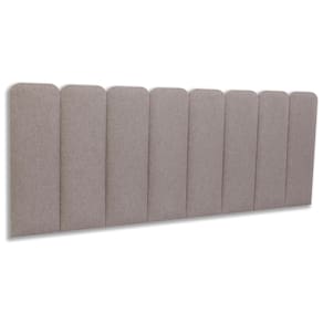 Cabeceira King Estofada Kit 10 Placas Arredondada - Linho Castor