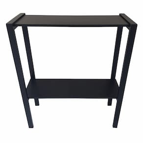 Aparador prateleira dupla industrial mônaco mdf preto 80cm
