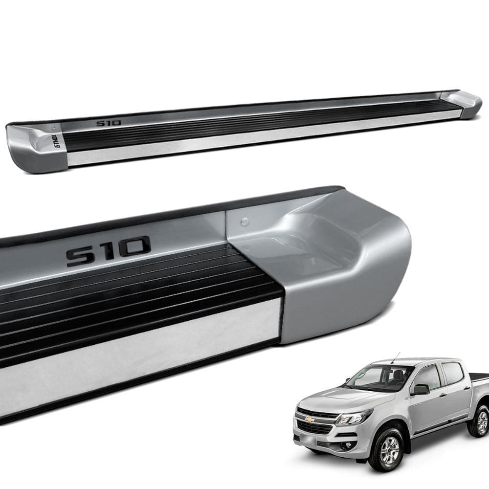 Estribo Lateral S10 Cab. Dupla 2012 a 2023 Prata Switchblade Personalizado Gtnox