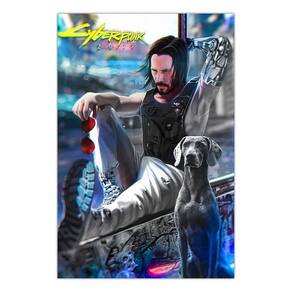 Quadro A3 em MDF Keanu Reeves Cyberpunk - Placa