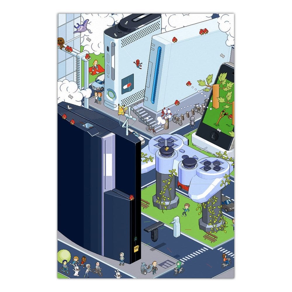 Quadro A3 em MDF Cidade Games 002 - Placa