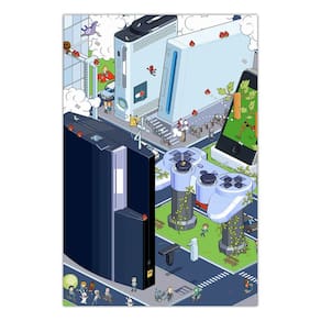 Quadro A3 em MDF Cidade Games 002 - Placa