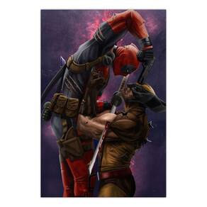 Quadro A3 em MDF Deadpool X Wolverine - Placa