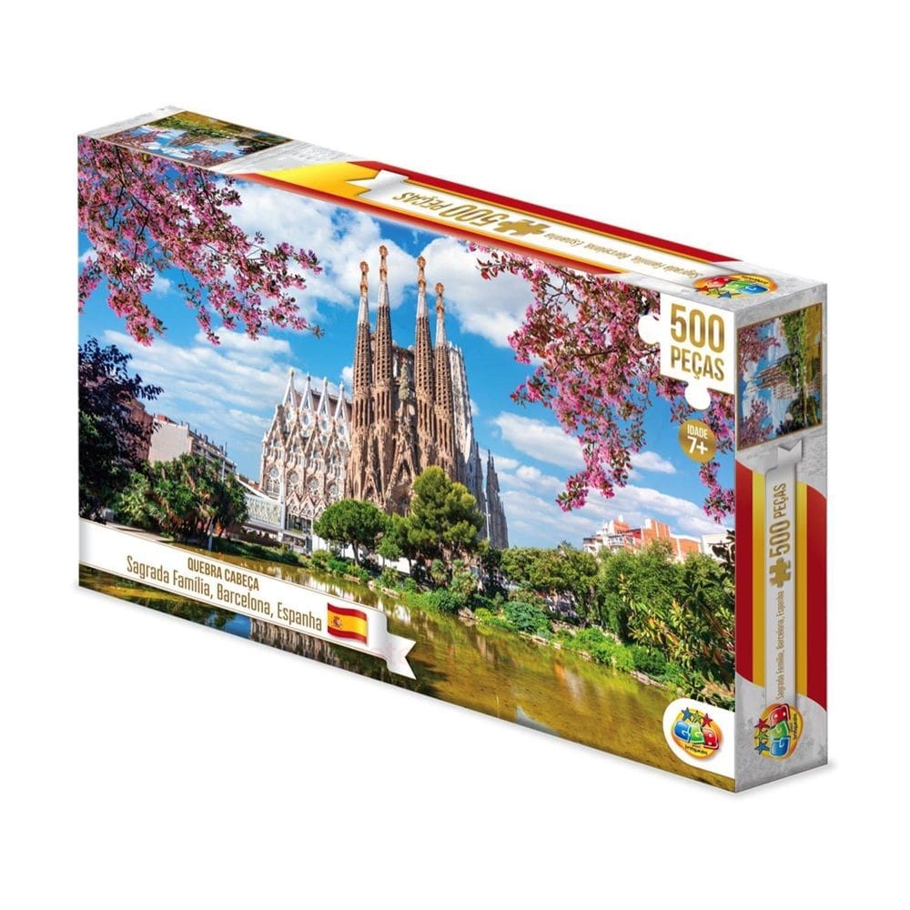Quebra cabeça 500 peças sagrada família, barcelona, espanha
