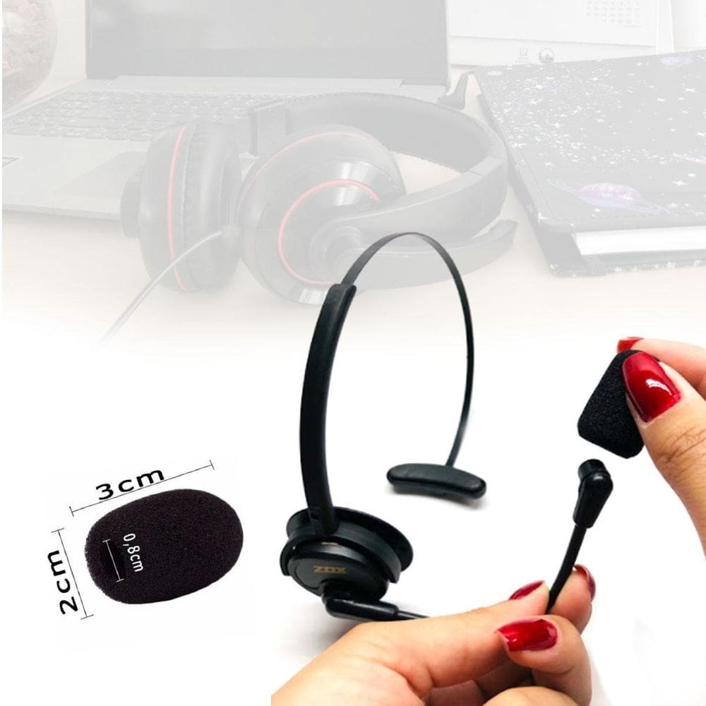 Espuma bocal para microfone lapela headset 3cm - kit c/02