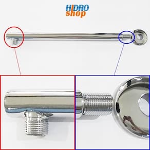 Braço Tubo Chuveiro Redondo 380mm Cromado - 2300009