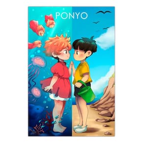 Quadro A3 em MDF Ponyo 001 Stugio Ghibli - Placa