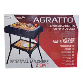 Churrasqueira elétrica 2 em 1 pedestal 75cm agratto - 220v