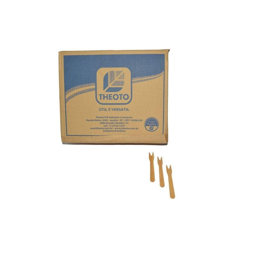 Garfo de madeira para pizza granel theoto c/3000
