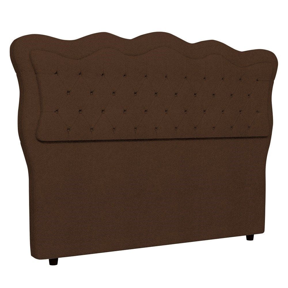 Cabeceira Casal Cama Box 140cm Oregon I02 Bouclê Marrom - Mpozenato