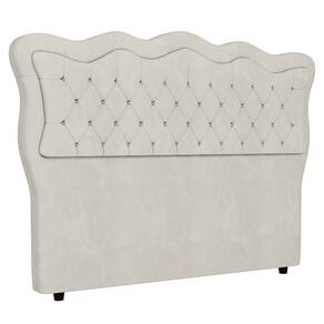 Cabeceira Casal Cama Box 140cm Oregon I02 Veludo Bege - Mpozenato
