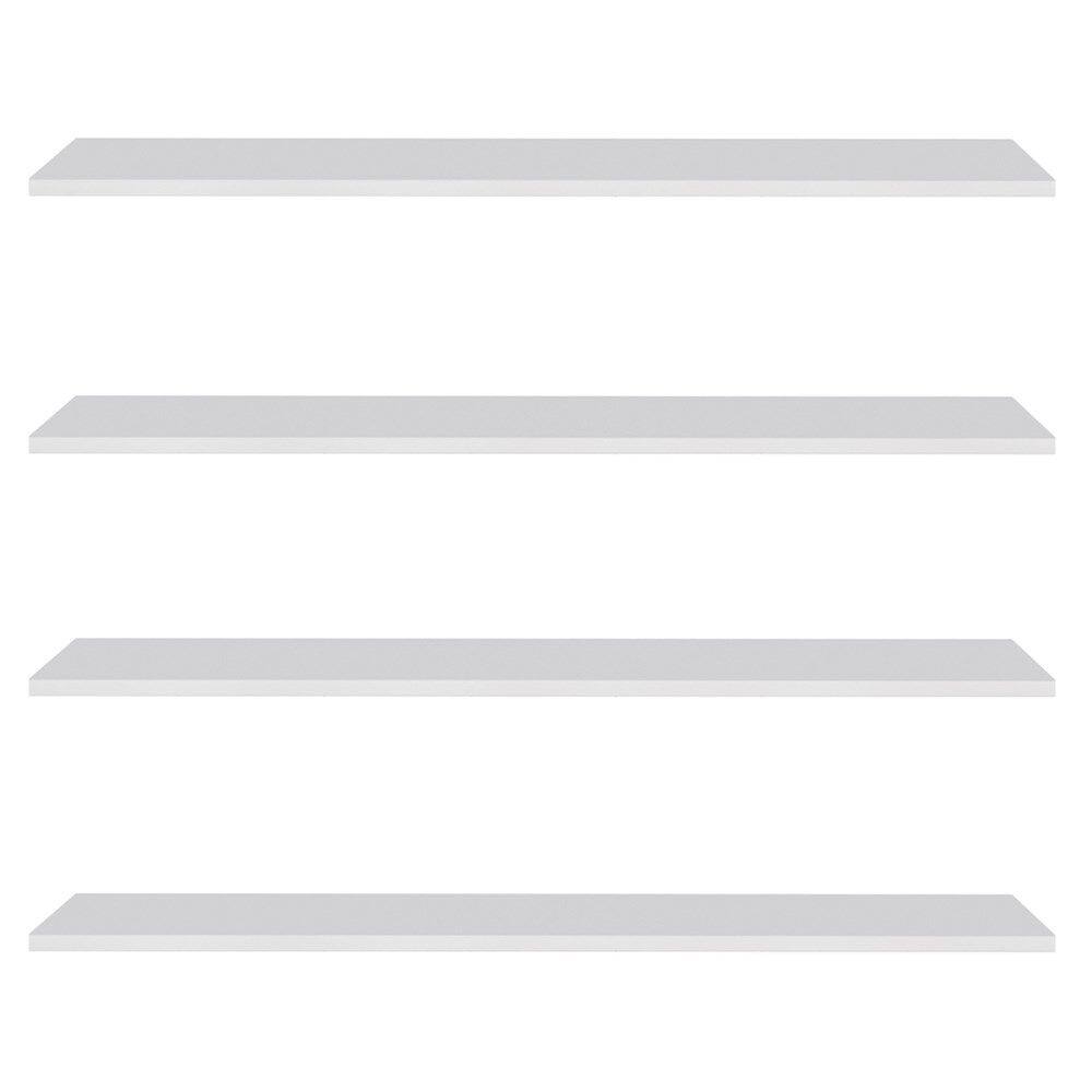 Prateleira Flutuante Para Cozinha Kit 4 Suporte Invisível 68cm Yara Branco - Lumil