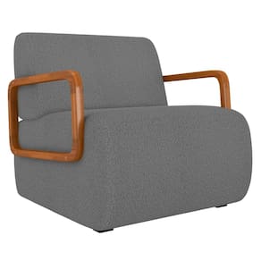 Poltrona Decorativa Orgânica para Sala Belarus K04 Bouclê Cinza - Mpozenato