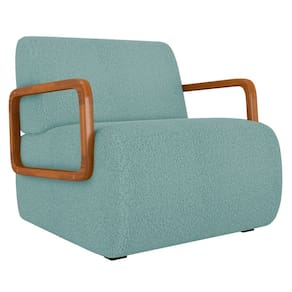 Poltrona Decorativa Orgânica para Sala Belarus K04 Bouclê Azul - Mpozenato