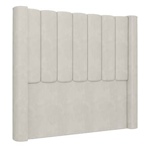 Cabeceira Casal King Cama Box 195cm Claire I02 Veludo Bege - Mpozenato