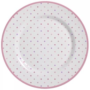 Jogo de pratos raso poa rosa 6 peças alleanza ceramica 1lin