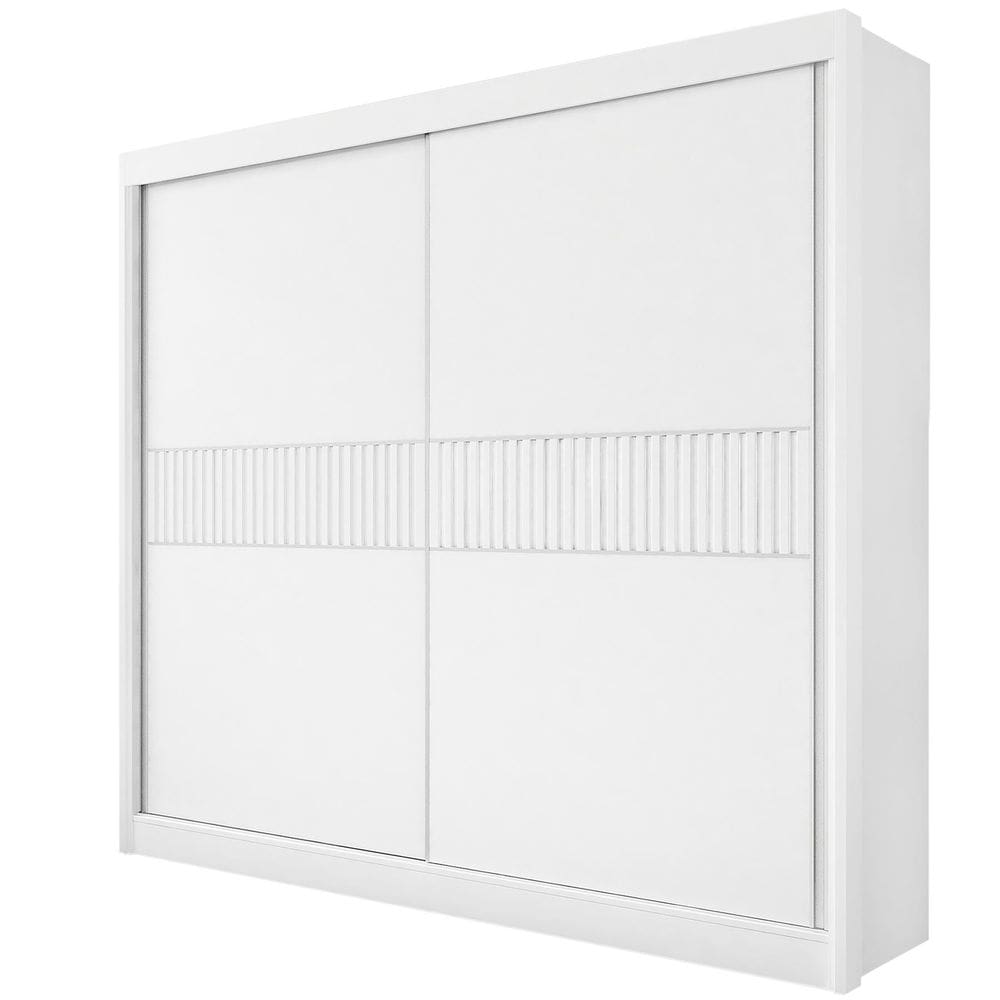 Guarda Roupa Casal 2 Portas 6 Gavetas Cancun Ripado Branco -D` Doro