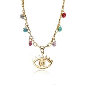 Pulseira Olho Grego Com Zircônias Coloridas [F027]