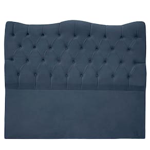 Cabeceira Casal Queen 160cm Dunas Veludo Azul Marinho - Montanaris Decor