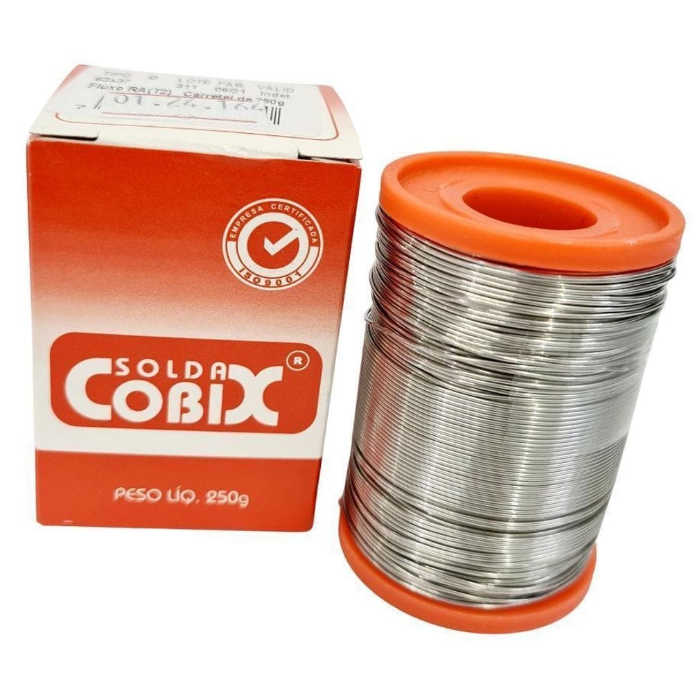 Solda estanho 0,5mm com fluxo rolo 250g - cobix coral