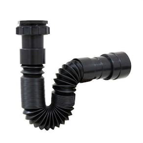 Sifão Plástico Sanfonado Flexível Preto